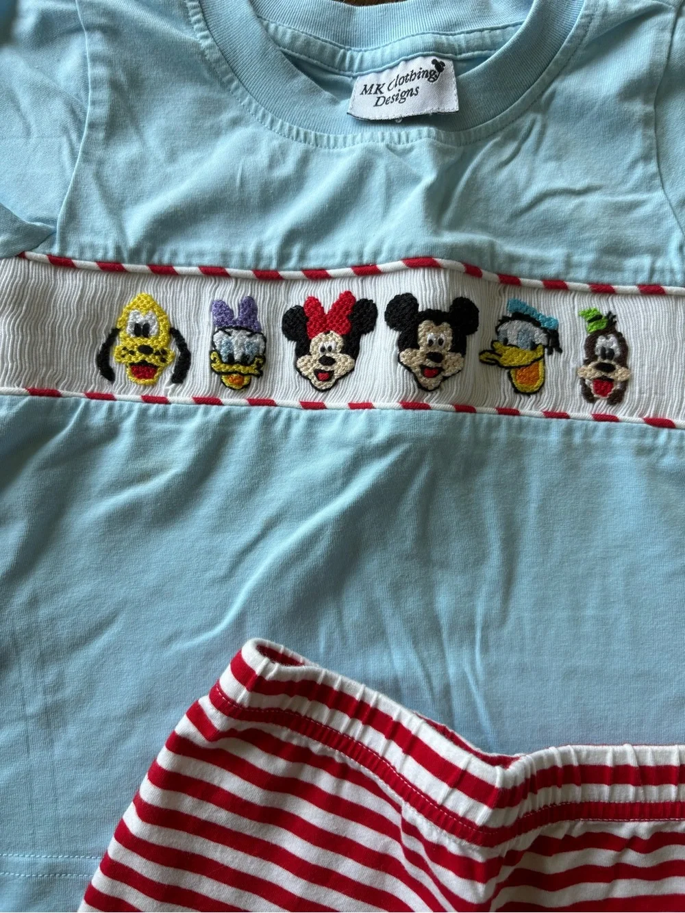 Disney Light Blue & Red Striped Kids Set